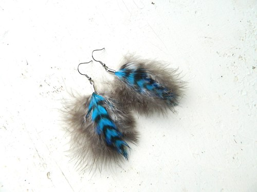 Peříčkové náušnice - kolekce "marabou" — foto 2