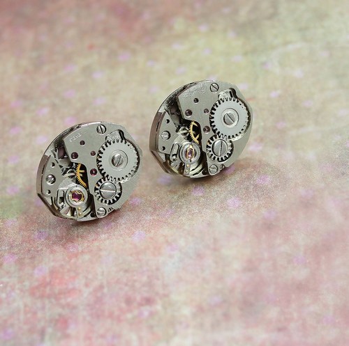 Steampunkové náušnice — foto 2