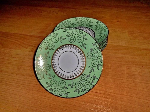 Zelená porcelánová kávová súprava — foto 3