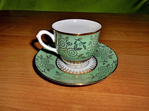 Zelená porcelánová kávová súprava — foto 5