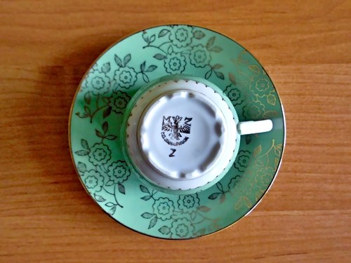 Zelená porcelánová kávová súprava — foto 6