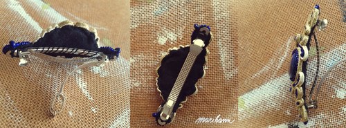 Modro-zlatá spona do vlasů — foto 3