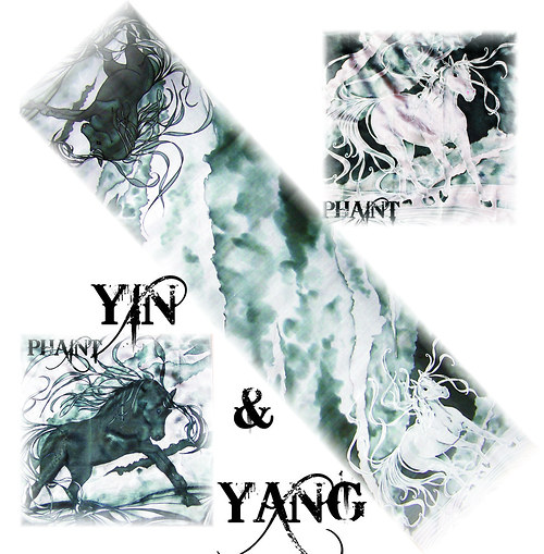 Šála hedvábná "Yin & Yang" — foto 2