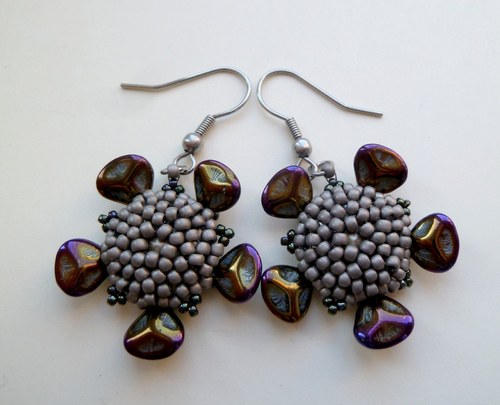 Náušnice Amethyst petals Swarovski — foto 4