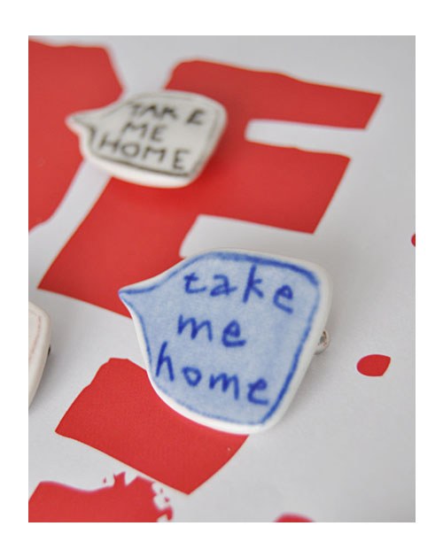 Porcelánová brož "take me home"(: modrá — foto 2