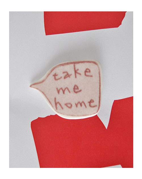Porcelánová brož "take me home"(: modrá — foto 3