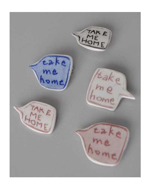 Porcelánová brož "take me home"(: modrá — foto 4