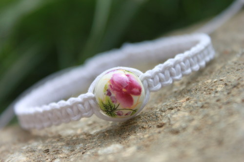 Romantic.. Náramek makramé/shamballa — foto 2