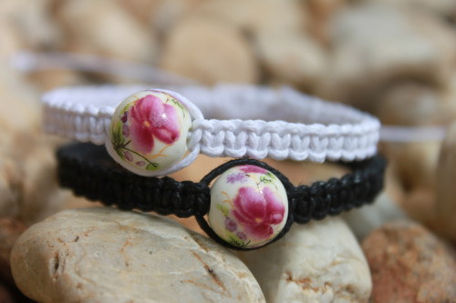 Romantic.. Náramek makramé/shamballa — foto 4