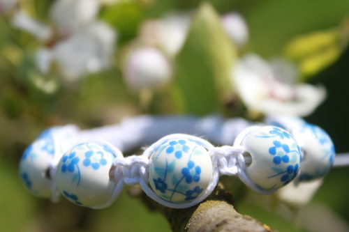 Pomněnkový.. Náramek makramé/shamballa — foto 3