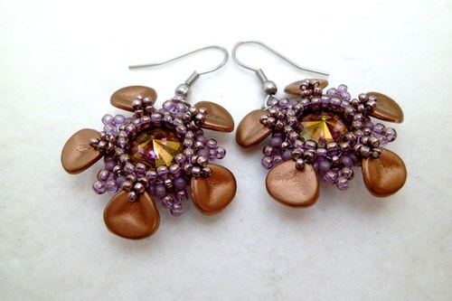 Náušnice Lilac petals Swarovski — foto 6