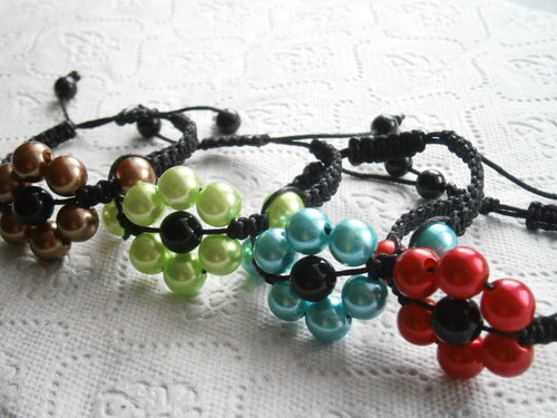 Shamballa náramek zlatohnědá kytička — foto 4