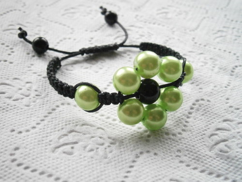 Shamballa náramek zelená kytička — foto 2