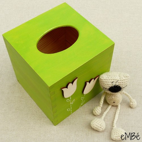 Krabička - Ubrouskovník zelený, s tulipány... — foto 2