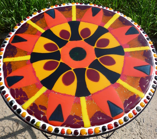 Mandala stolek oranžový — foto 2
