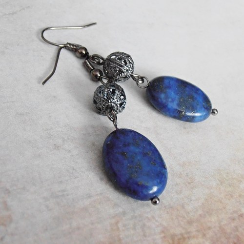 Náušnice s lapis lazuli — foto 2