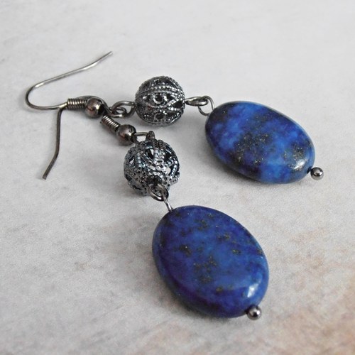 Náušnice s lapis lazuli — foto 3