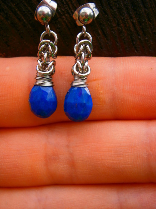 Náušnice lapis lazuli — foto 2