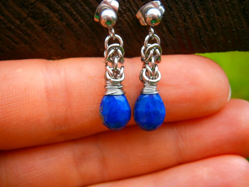 Náušnice lapis lazuli — foto 3