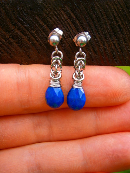 Náušnice lapis lazuli — foto 4