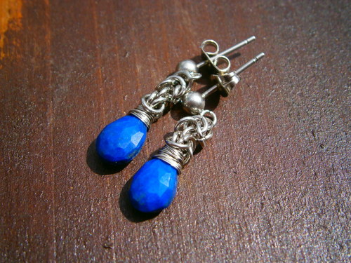 Náušnice lapis lazuli — foto 6