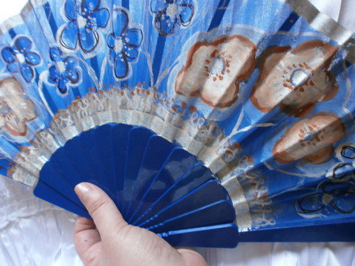 Luxusní vějíř - Dark breeze blue — foto 2