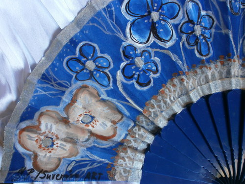 Luxusní vějíř - Dark breeze blue — foto 3