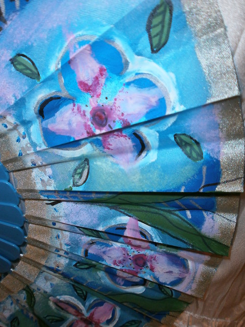 Luxusní vějíř - Light breeze blue — foto 5