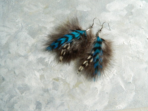 Peříčkové náušnice - kolekce "marabou" — foto 4