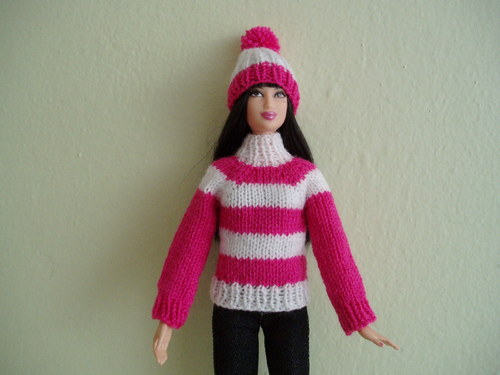 Svetr pro Barbie (5)-růžový pr. — foto 3