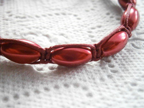 Shamballa náramek vínový — foto 3