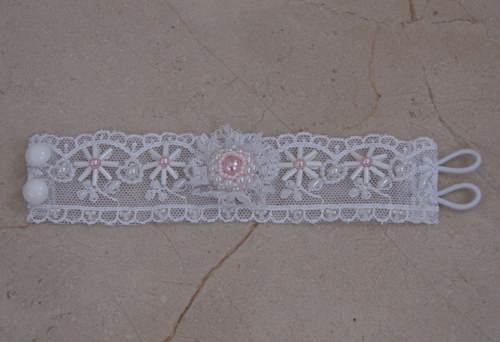 Krajkový náramek VII - pink — foto 5