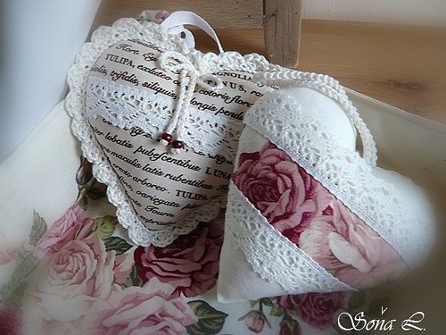 Romantické srdíčko s krajkou — foto 5