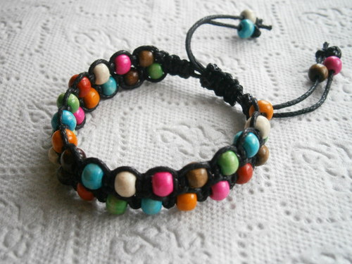 Náramek Shamballa barevný (makramé) — foto 2
