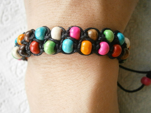 Náramek Shamballa barevný (makramé) — foto 4