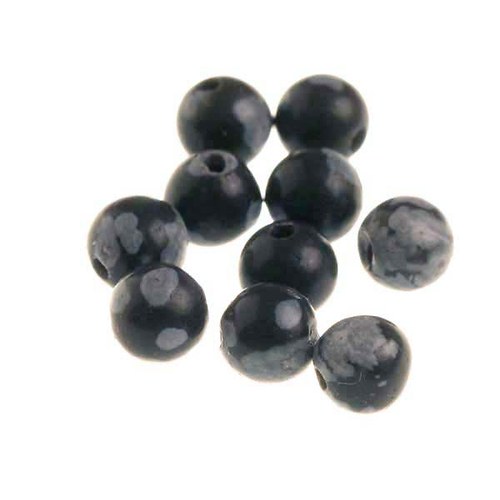 Obsidián vločkový, 4 mm (10 ks) — foto 3