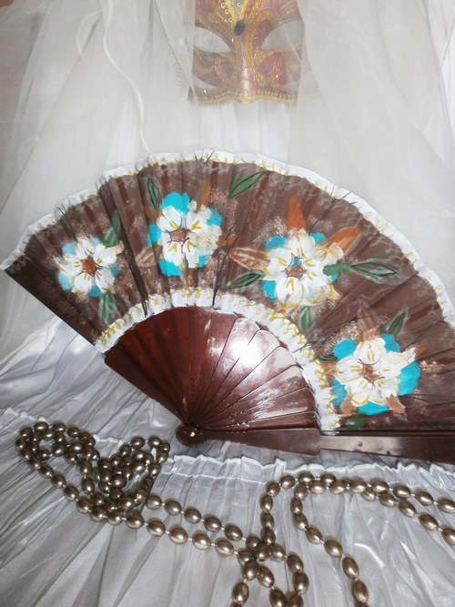 Luxusní vějíř - Blue - Brown breeze — foto 2