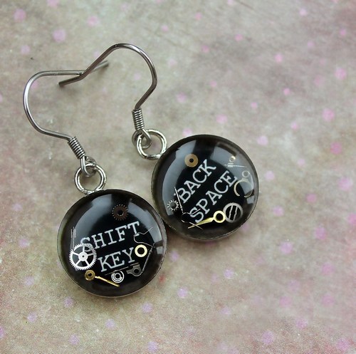Old typewriter earings — foto 2