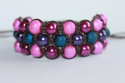 Náramek trojitý / Triple shamballa — foto 3