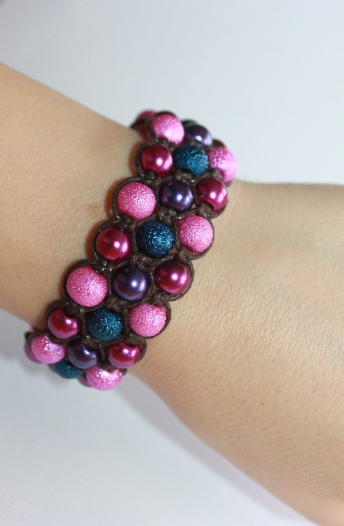 Náramek trojitý / Triple shamballa — foto 4
