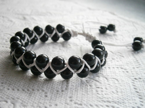 Shamballa náramek dvojitý černý — foto 2
