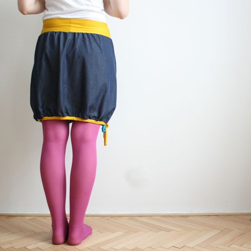 Džínová s kapsami :) M/L — foto 4