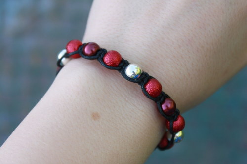 Náramek makramé/shamballa — foto 3