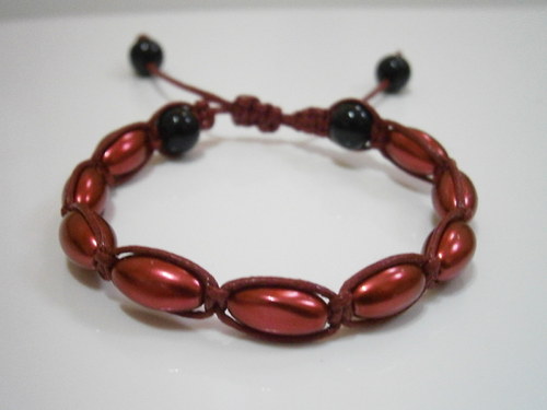 Shamballa náramek vínový — foto 4