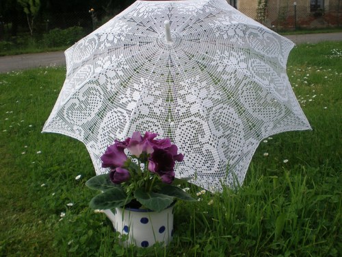 Háčkovaný slunečník s gloxinií — foto 2