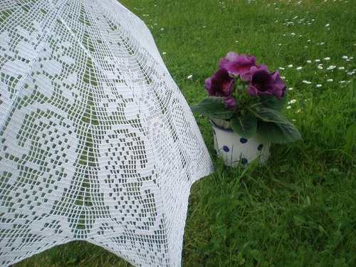 Háčkovaný slunečník s gloxinií — foto 5