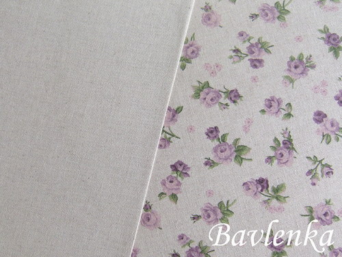 Růžičky lilac - režná bavlna — foto 4
