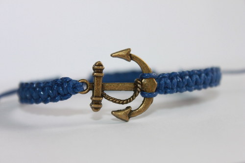 Námořnický.. Náramek makramé/shamballa — foto 2