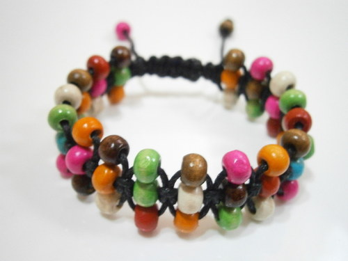 Náramek Shamballa (makramé) barevný — foto 2