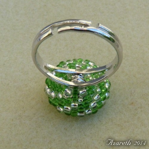 Prsten Zeleno-stříbrná spirála — foto 5